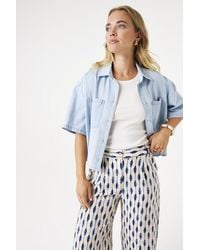 Garcia - Denim Blouse Bleached - Lyst