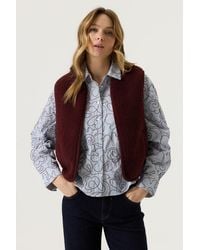 Garcia - Teddy Gilet Bordeaux - Lyst
