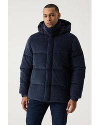 Garcia - Corduroy Pufferjas Donker - Lyst