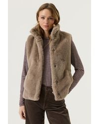Garcia - Teddy Gilet Taupe - Lyst