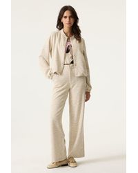 Garcia - Tweed Broek Beige - Lyst