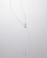 Jenny Bird - 14k Princess Cut Double Diamond Lariat Necklace - Lyst