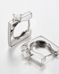 Jenny Bird - 10k Princess Cut Diamond Huggie Earrings - Lyst