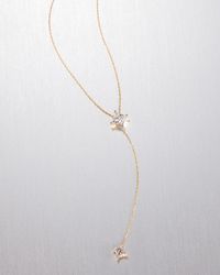 Jenny Bird - 14k Princess Cut Double Diamond Lariat Necklace - Lyst