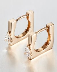 Jenny Bird - 14k Pear Cut Diamond Huggie Earrings - Lyst