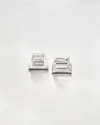Jenny Bird - 10k Stacked Baguette Diamond Stud Earrings - Lyst