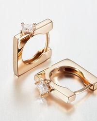 Jenny Bird - 14k Princess Cut Diamond Huggie Earrings - Lyst