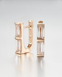 Jenny Bird - 10k Stacked Baguette Diamond Huggie Earrings - Lyst