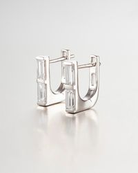 Jenny Bird - 10k Stacked Baguette Diamond Huggie Earrings - Lyst
