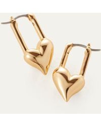 Jenny Bird - Padlock Heart Huggie Earrings - Lyst