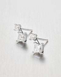 Jenny Bird - 14k Princess Cut Double Diamond Drop Earrings - Lyst