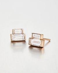 Jenny Bird - 10k Stacked Baguette Diamond Stud Earrings - Lyst