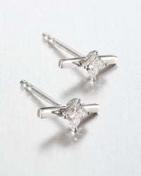 Jenny Bird - 14k Princess Cut Diamond Bar Stud Earrings - Lyst