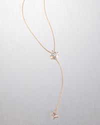 Jenny Bird - 14k Princess Cut Double Diamond Lariat Necklace - Lyst