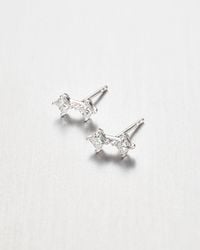 Jenny Bird - 14k Princess Cut Double Diamond Stud Earrings - Lyst