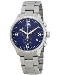 tissot prc 200 chronograph blue dial men's watch