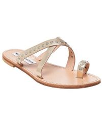 Lyst - Steve Madden Becky Studded Toe-loop Sandal in Metallic