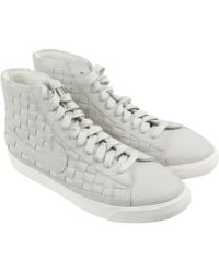 Lyst - Nike Blazer Mid Premium Suede And Embossed Leather High-top ... Nike - Blazer Mid Woven Sail Sail High Top Sneakers - Lyst