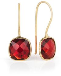 Lily Blanche Luminous Gold Garnet Earrings - Red