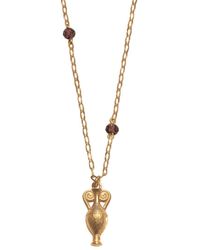 Shinar Jewels Cracked Amphora Necklace, 22ct Plated Pendant - Metallic