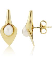 Amanda Cox Jewellery - 18kt Gold Vermeil Small Lily Pearl Ear Studs - Lyst