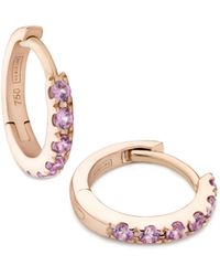 Verifine London Pink Sapphire huggie Earrings In 18kt - Multicolour