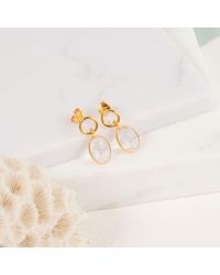 Auree Yellow Gold Plated Cannes Crystal Earr - Metallic