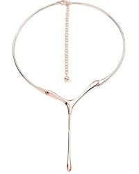 Lucy Quartermaine 1 Drop Necklace Silver Rose Gold Plated - Metallic