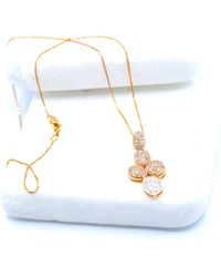 ERAYA 18kt White Gold Organic Form Diamond Necklace - Multicolour