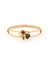 Dexter Augustus Ltd Hibiscus Bangle With Garnet Red Onyx And Citr - Multicolour