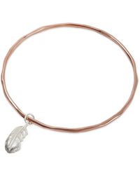 Lily Blanche - Feather Bangle Rose Silver Detail - Lyst