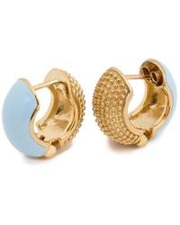 Coco & Kinney Yellow Gold Plated Baby Reversible Barbara Lynns Earr - Blue