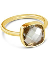 Lily Blanche Luminous Gold Amethyst Ring - Green