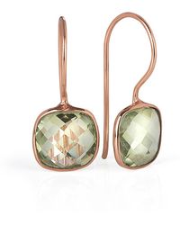 Lily Blanche Luminous Rose Gold Amethyst Earrings - Green
