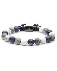 GT Collection Howlite And Gray Jasper Beaded Bracelet - Blue