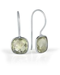 Lily Blanche Luminous Silver Amethyst Earrings - Green