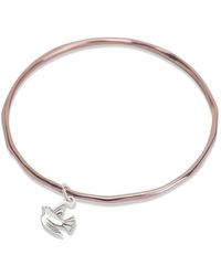 Lily Blanche - Bird Bangle Rose Silver Detail - Lyst