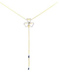 ERAYA 18kt Yellow Diamond Fiore Lariat Choker Necklace - Metallic
