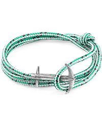 Anchor and Crew Dash Admiral Rope And Silver Bracelet - Green