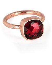 Lily Blanche Luminous Rose Gold Garnet Ring - Red