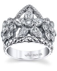 Cynthia Bach Flower Crown Ring With Diamonds - Metallic
