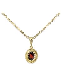 Vintouch Italy 18kt Gold Plated Silver Luccichio Garnet Necklace - Red