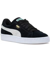 puma black suede classic embroidered trainers