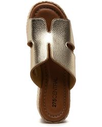 275 Central - Snoop Wedge Sandal Platino Leather - Lyst
