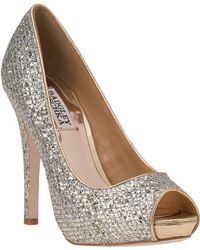badgley mischka stephanie glitter slingback pump