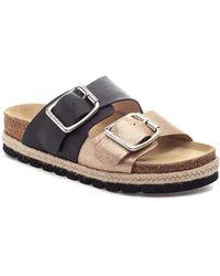 black and gold flat sandals