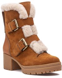 calvin klein brandy suede & leather stiletto
