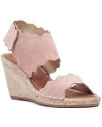 275 Central - Queca-ss Espadrille Wedge Nude Metal Suede - Lyst