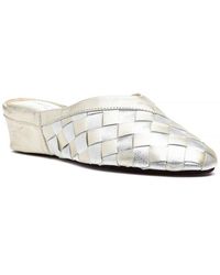 Jacques Levine - 4640 Woven Slipper Gold/silver Leather - Lyst