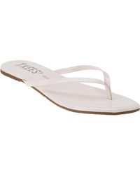 TKEES Glosses Leather Flip Flops in Pink | Lyst